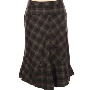 BCBGMAXAZRIA Plaid Back zipper detail skirt